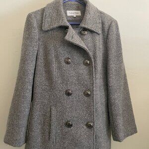Calvin Klein Women's Grey Car Coat
